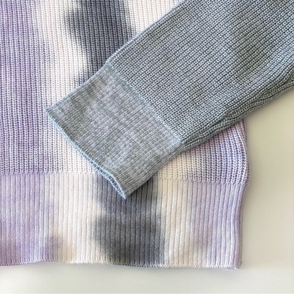 NEW Rails Karis Cotton Cashmere Rib Knit Pullover Sweater Aqua Tie Dye Small - Picture 13 of 16
